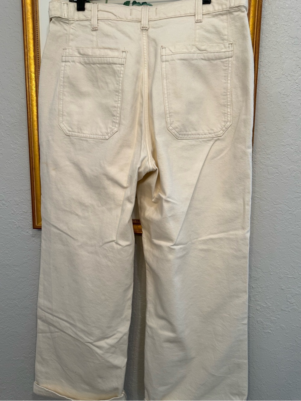 We The Free Free People Cream Boyfriend High-Waisted Wide-Leg Jeans - Picture 10 of 10